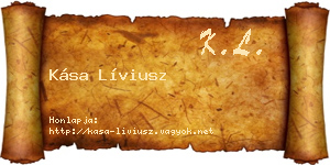 Kása Líviusz névjegykártya